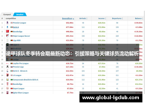 德甲球队冬季转会期最新动态:引援策略与关键球员流动解析 德甲球队冬季转会期最新动态:引援策略与关键球员流动解析