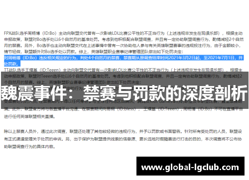 魏震事件:禁赛与罚款的深度剖析 魏震事件:禁赛与罚款的深度剖析