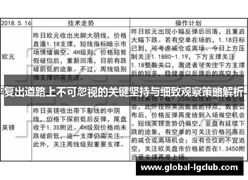 复出道路上不可忽视的关键坚持与细致观察策略解析